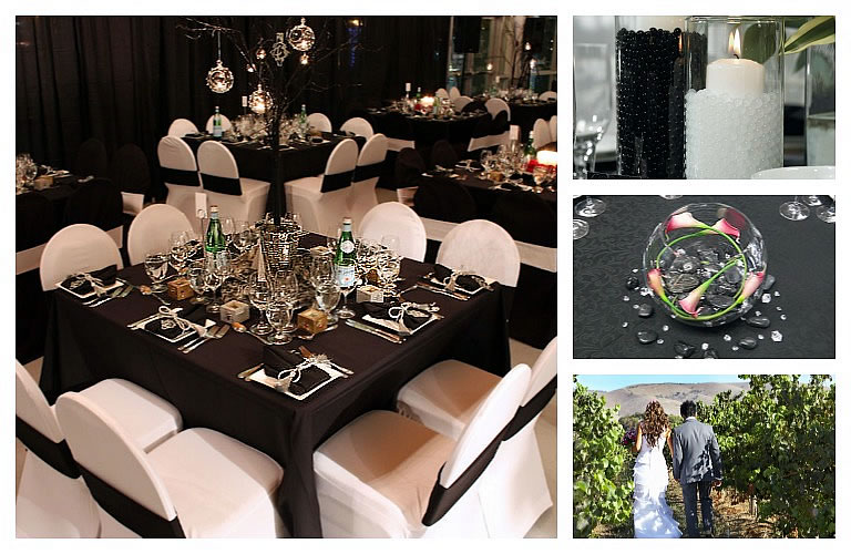Wedding Tents for Rent - Black and White wedding theme tent.